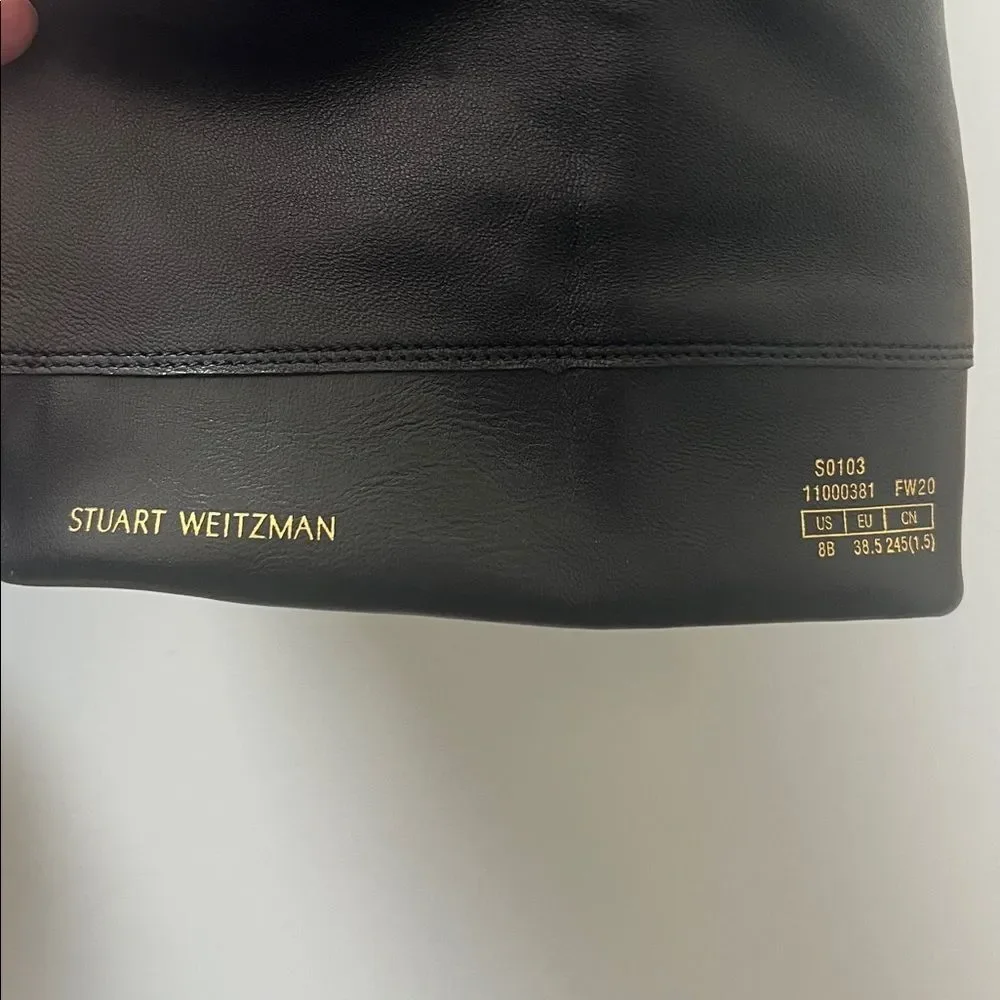 New Stuart Weitzman 5050 Bold Over the Knee Boot in Black Smooth Calf Size 8